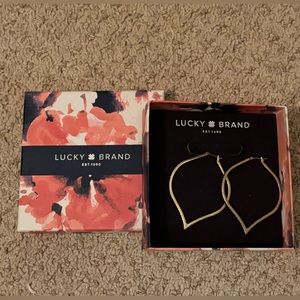 Lucky Brand Gold Hoop/“Teardrop”-Shaped Earrings
